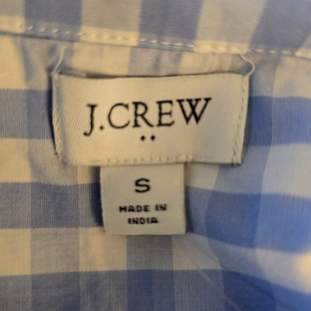 J. Crew Blue/White Gingham Women's Buttondown Shirt Size Small NWT
